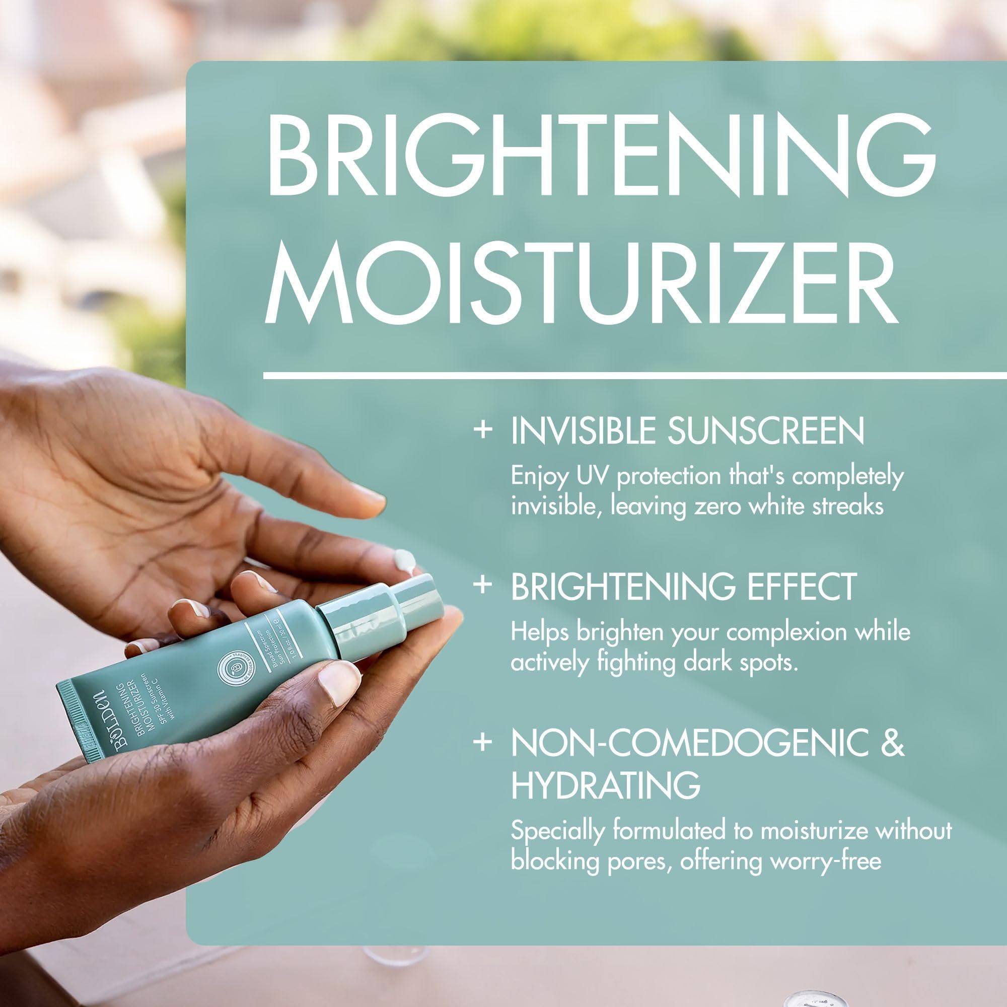 Bolden Brightening Face Moisturizer with SPF 30 & Vitamin C - Broad Spectrum UVA/UVB Hydrating Moisturizer Face Cream for Women - Applies Clear without Chalky Residue & Fade Dark Spots - 2.0FL Oz
