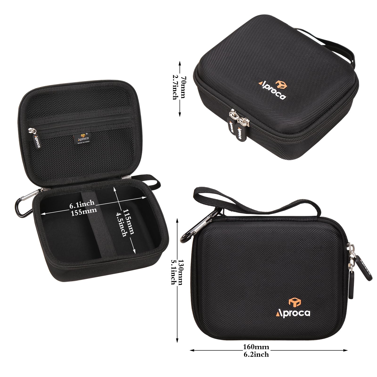 Aproca Black Portable Storage Case, for Wahl Professional Peanut Professional Beard Trimmer Hair Clipper Kit Compatible with #8685 8655 8655-200