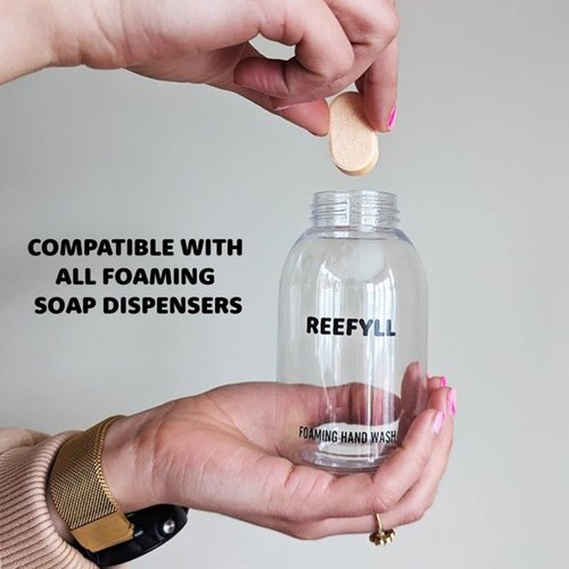 Reefyll Foaming Hand Soap Refill Tablets Dissolvable Plastic Free Hand Wash Pods Just Add Water Juicy Orange Scent 3 Tablets