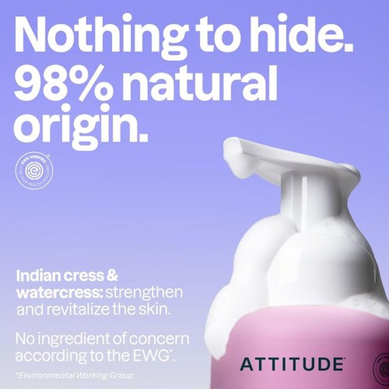 ATTITUDE Foaming Hand Soap - EWG Verified, Vegan & Cruelty-Free, Coconut & Wild Berries Scent | 10 Fl Oz