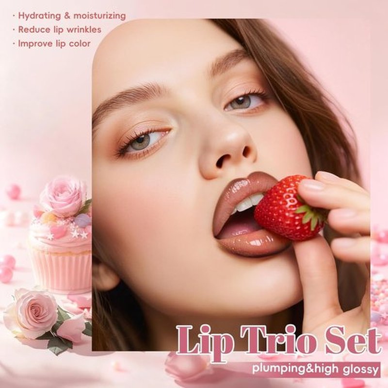 Noerrors 3 in 1 Nude Peach Lip Kit - Hydrating Lip Gloss, Matte Velvet Lip Glaze & Creamy Liner Set