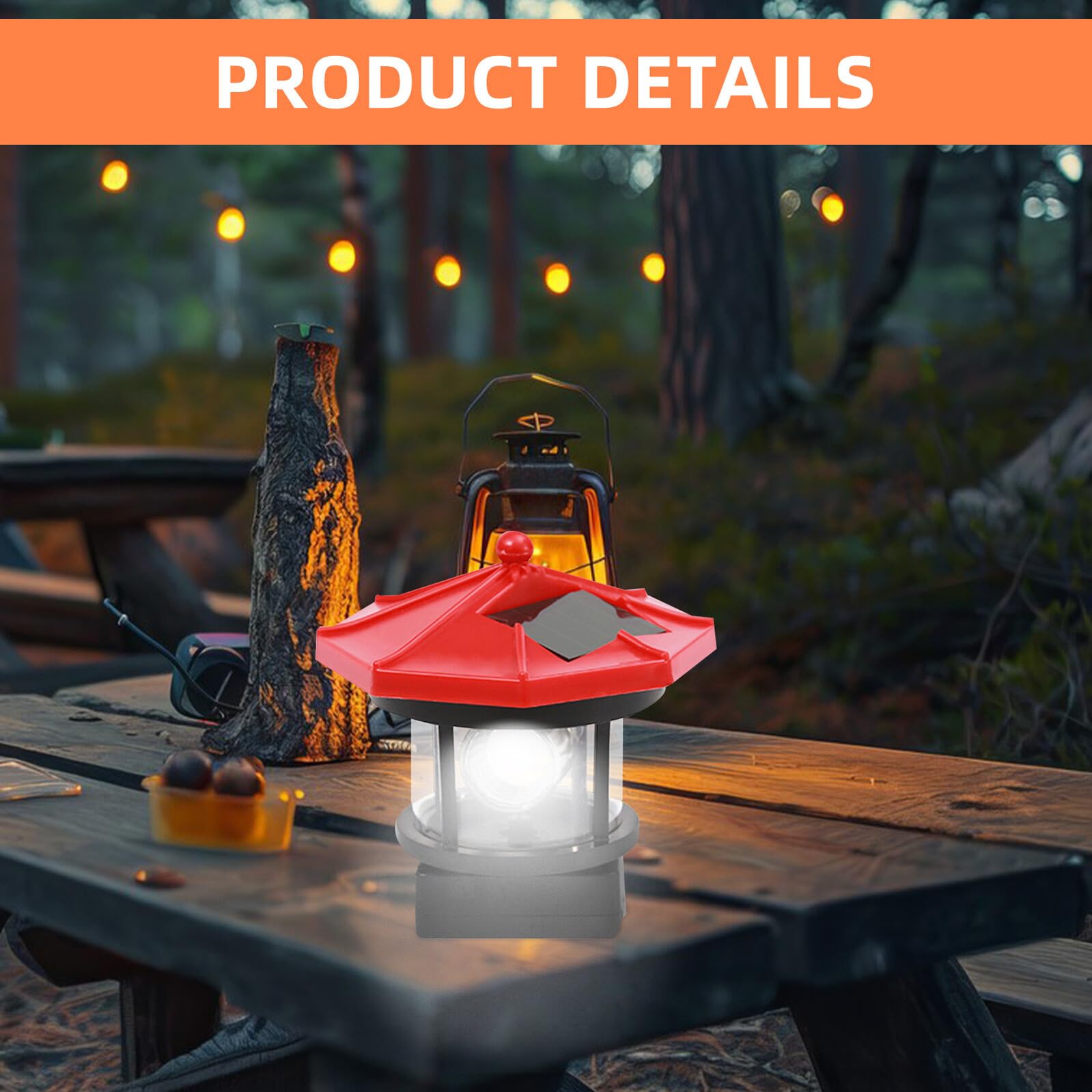 Uonlytech Solar LED Lighthouse Waterproof Landscape Lamp Garden Lamp for Outdoor Lawn Patio Pond Ornament Decoration Red