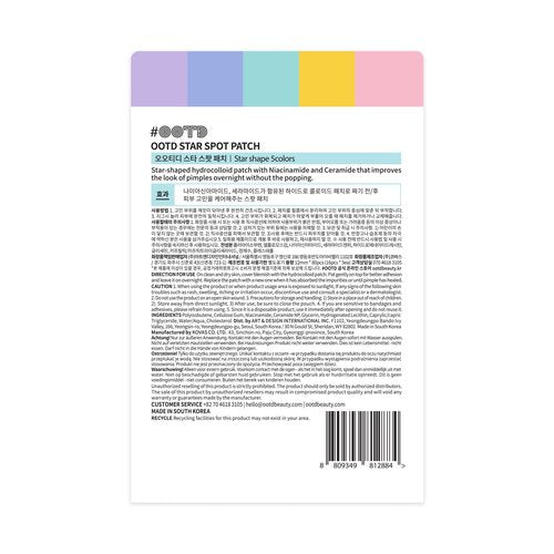 #OOTD Star Pimple Patches – Hydrocolloid Acne & Spot Patch for Face, Cute Pastel Colors, Niacinamide & Ceramide, K-Beauty Skincare – Stocking Stuffer for Teen Girls – 80 Count