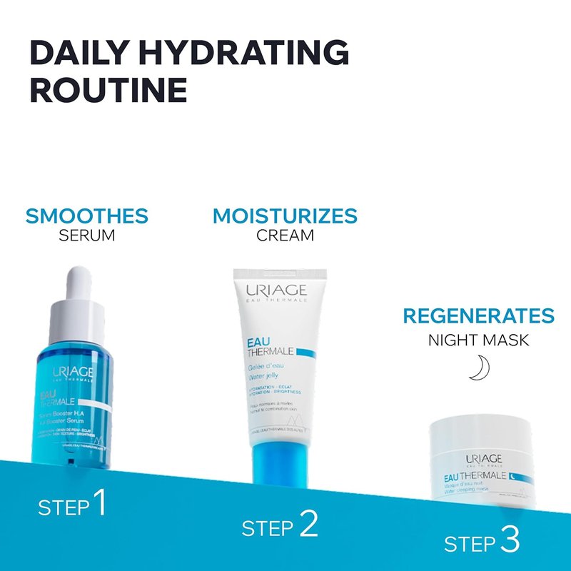 Uriage Water Sleeping Mask - Hydrating Night Mask with Hyaluronic Acid & Edelweiss | 50 mL/1.69 Oz