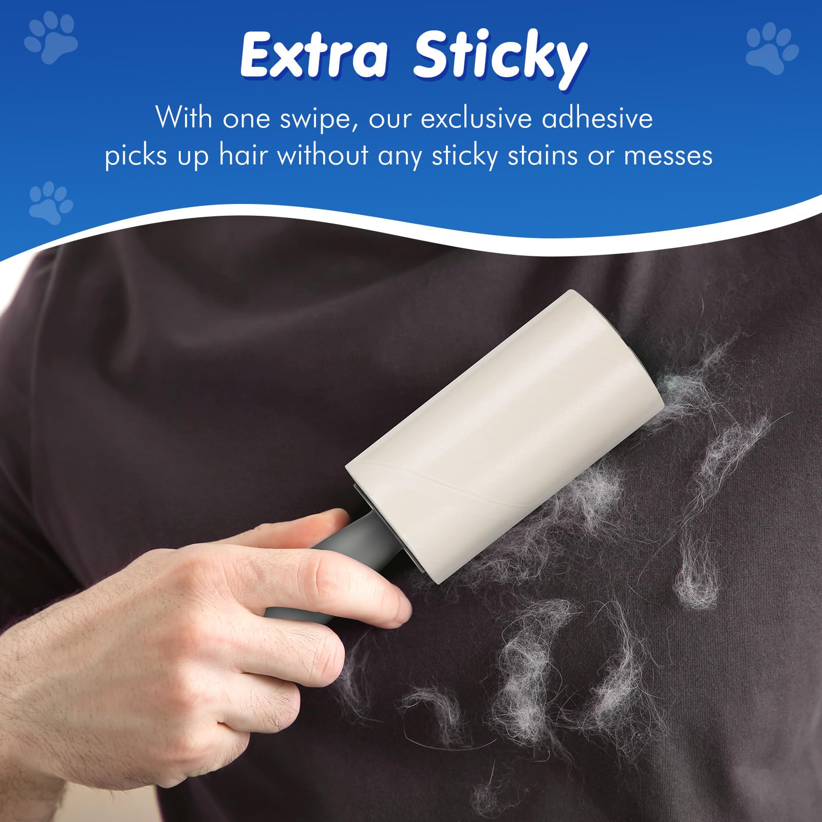 BEAUTURAL Lint Roller, Extra Sticky 360 Sheets for Pet Hair Removal, Dog and Cat Lint Remover 4 Pack, Upgraded Version