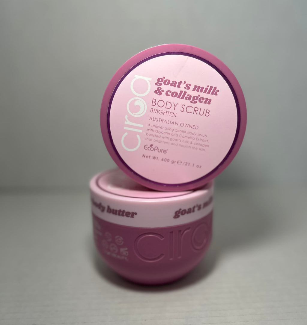 Goats Milk & Collagen Body Scrub & Body Butter To Brighten And Nourish Skin (Duo Set) 21.1 Oz Each