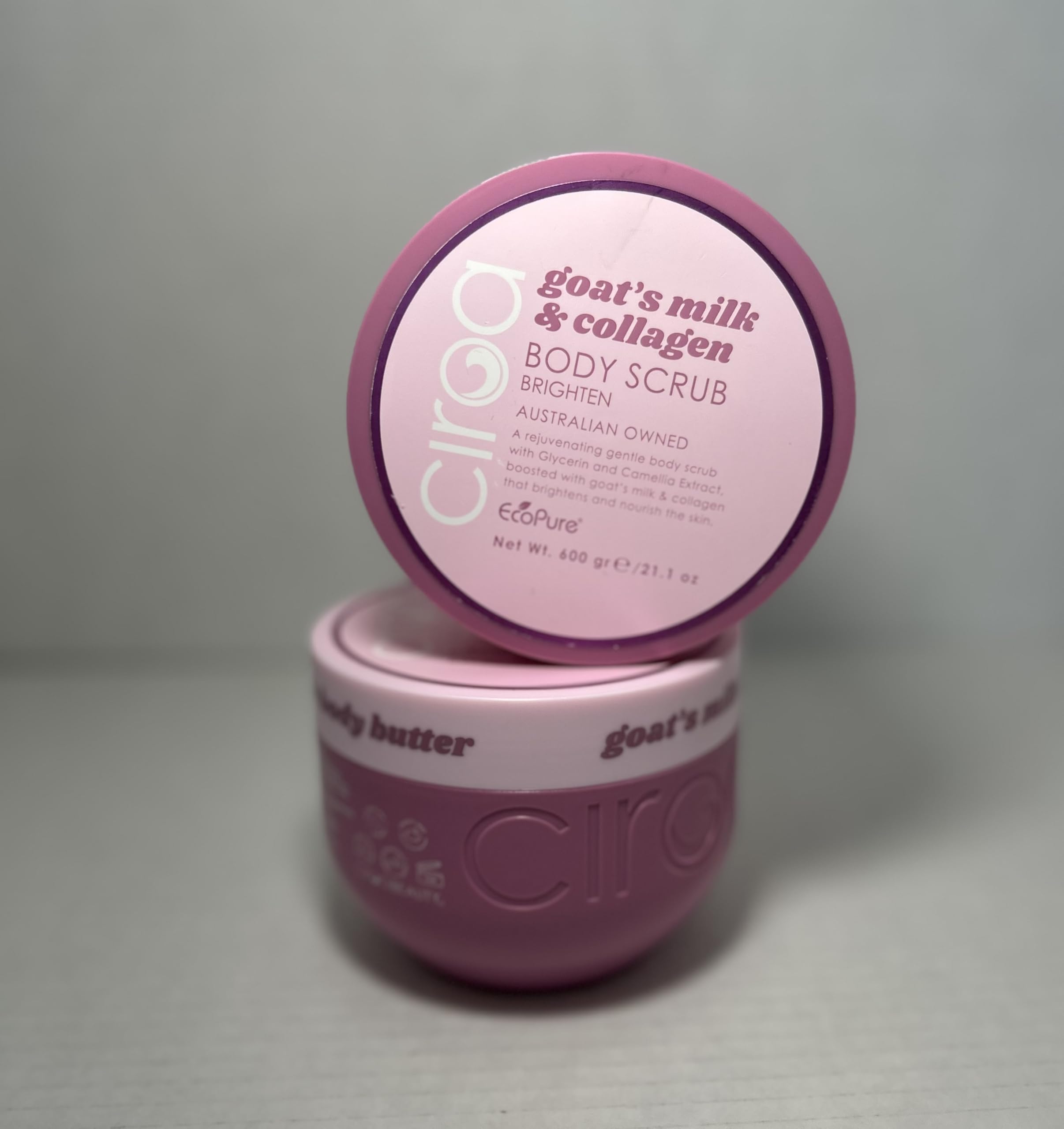 Goats Milk & Collagen Body Scrub & Body Butter To Brighten And Nourish Skin (Duo Set) 21.1 Oz Each