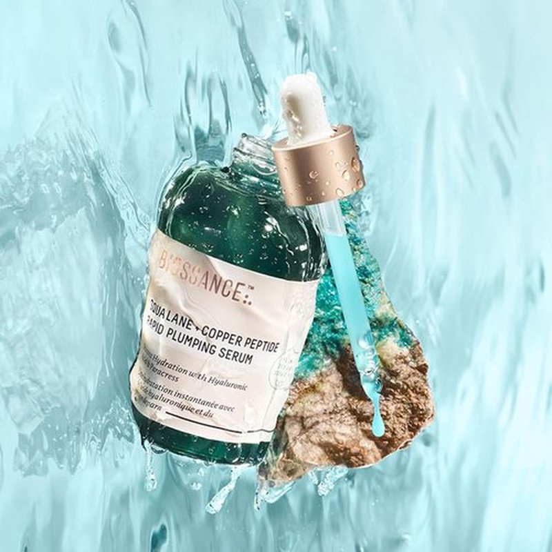 Biossance Squalane + Copper Peptide Serum - Rapid Plumping Face Serum for All Skin Types | Vegan, Hydrating, Anti-Aging