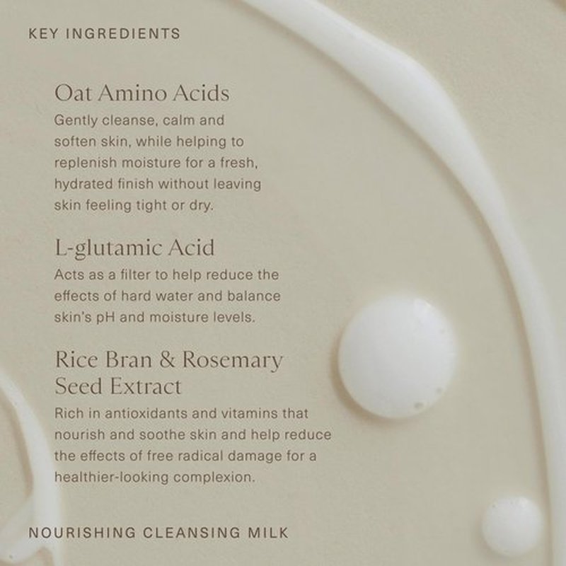 Oak Essentials Nourishing Cleansing Milk | Gentle Makeup Remover Face Wash with Oat Amino Acids, Rice Bran & Rosemary Extract, 5 Oz