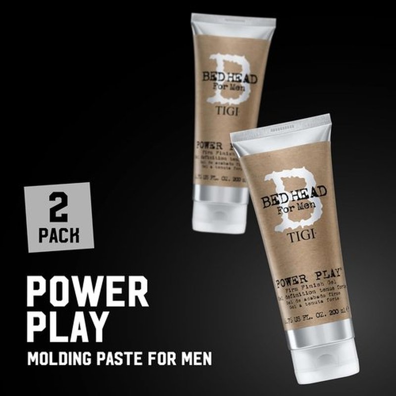 TIGI Bed Head Hair Gel for Men - Power Play 2-Pack | Firm Finish & Anti-Humidity, 6.76 Oz Each