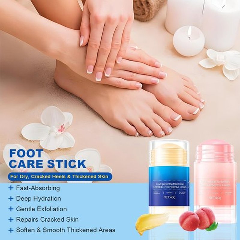 fintaps Crack Feet Prevention Stick,2pcs Anti Crack Foot Cream For Dry Heels,Moisturizing Foot Balm Stick for Women Men Dry Heels(Pink+Blue)