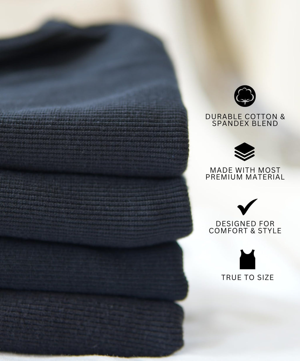 Ekkovision Beaters, Men's Tank Tops, Cotton Spandex Blend Tanks Tops for Men, Comfortable, Durable & Stylish Ribbed Fabric, Ideal Fit for Gym or Casual Wear, 3 Pack, Black, Size Large