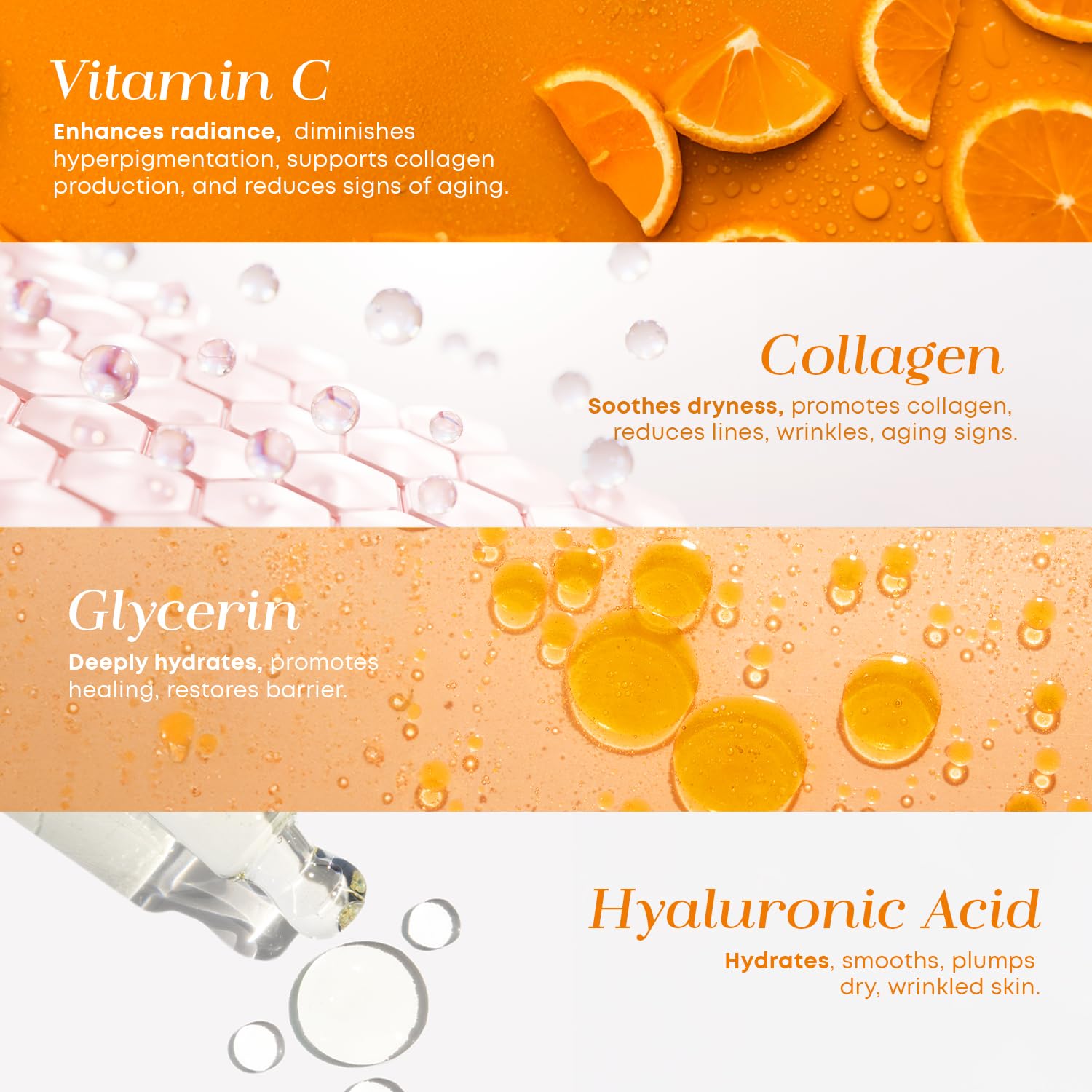 Glow Elixir Vitamin C Serum for Face with Collagen, Dermatologist Tested