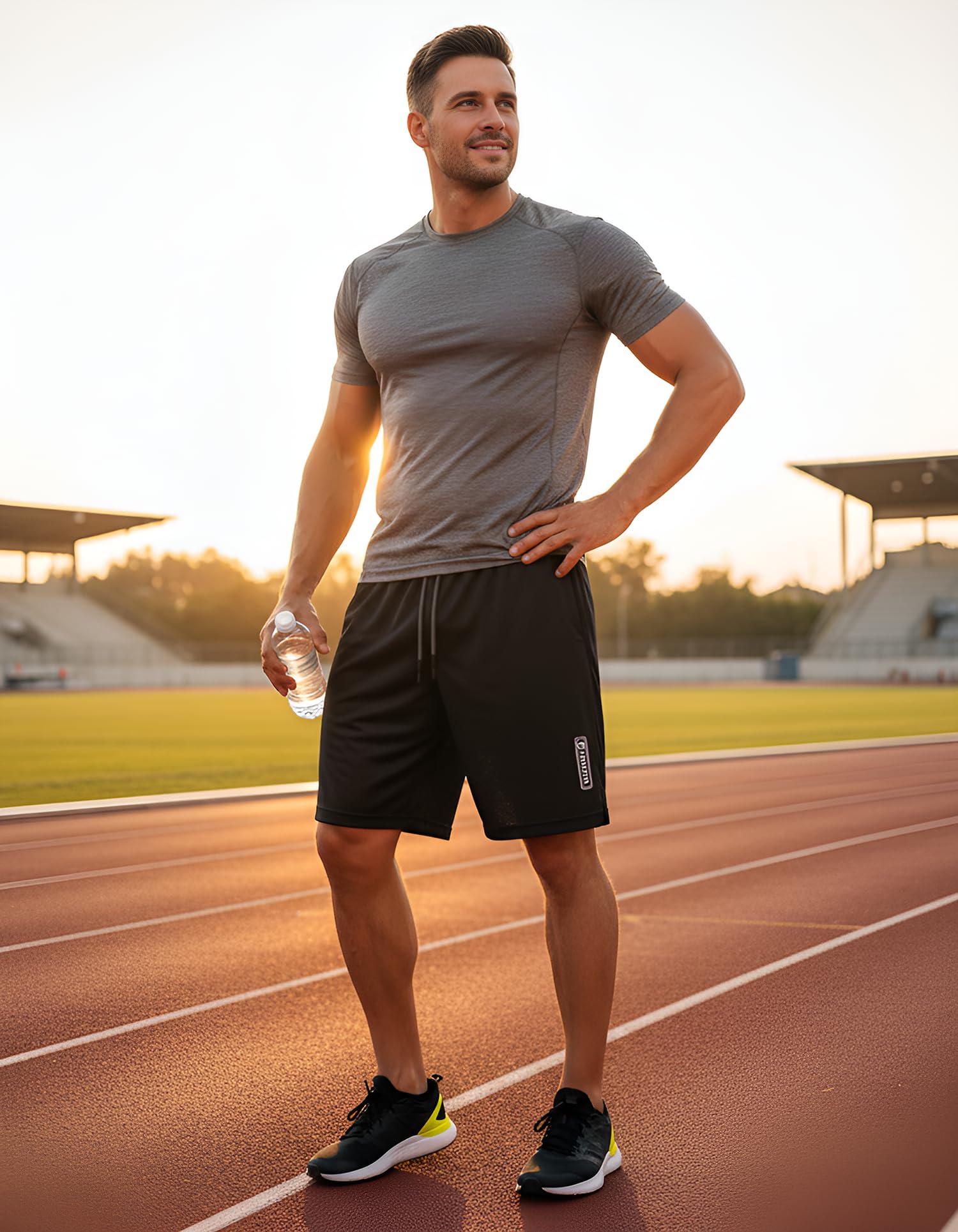 CANGHPGIN Men's Basketball Shorts 9" Mesh Quick Dry Lightweight Athletic Gym Workout Shorts with Zipper Pockets Drawstring