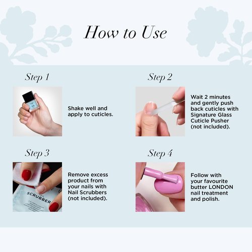 butter LONDON Cuticle Remover Liquid, Melt Away - Cuticle Oil Exfoliator & Softener Gently Removes Dry, Overgrown Cuticles for Healthy Looking Nails - Fast-Acting & Pain-Free Formula - 0.4 Fl Oz