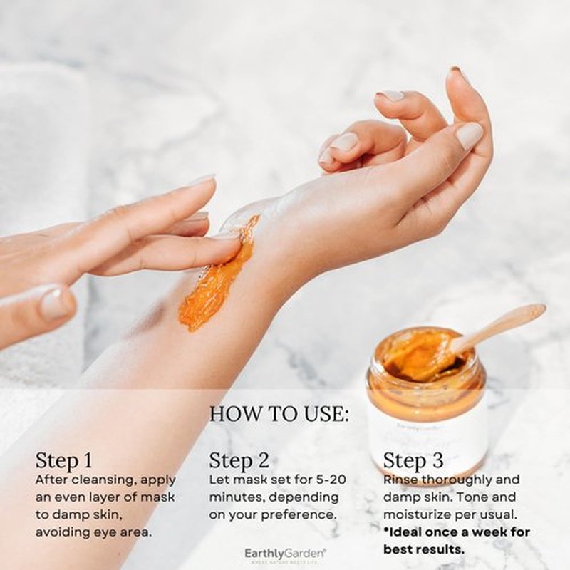 EarthlyGarden Pumpkin Enzyme Exfoliating Face Mask – Natural AHA Facial Treatment with Vitamin C & E – Brightens Dull Skin, Fades Dark Spots & Hydrates – Vegan Skincare for All Skin Types – 4 oz