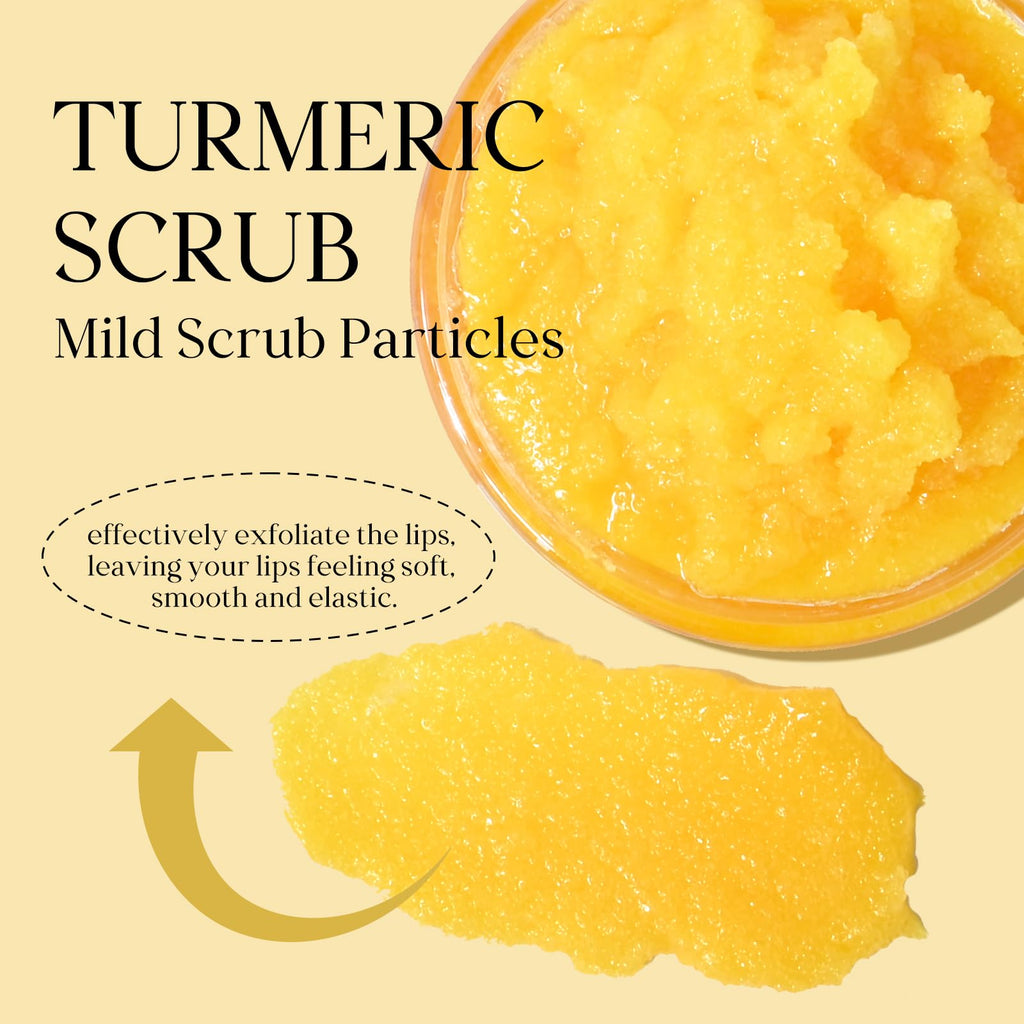 Freeorr Turmeric Lip Treatment Kit for Dark Lips, Lip Scrub&Lip Balm for Smokers, Lip Exfoliator Scrub for Hydration Chapped and Cracked Peel Lips
