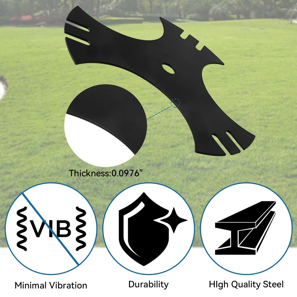 Bularie Edger Blade 781-0748 781-0748-0637 for Craftsman Troy-Bilt MTD Lawn Edger - 3-Side 9" Tri-Star Trencher Blade for B&S Sears McLane Gas Edger, Replace 40-009 490-105-M017 981-0748 - 2 Pack