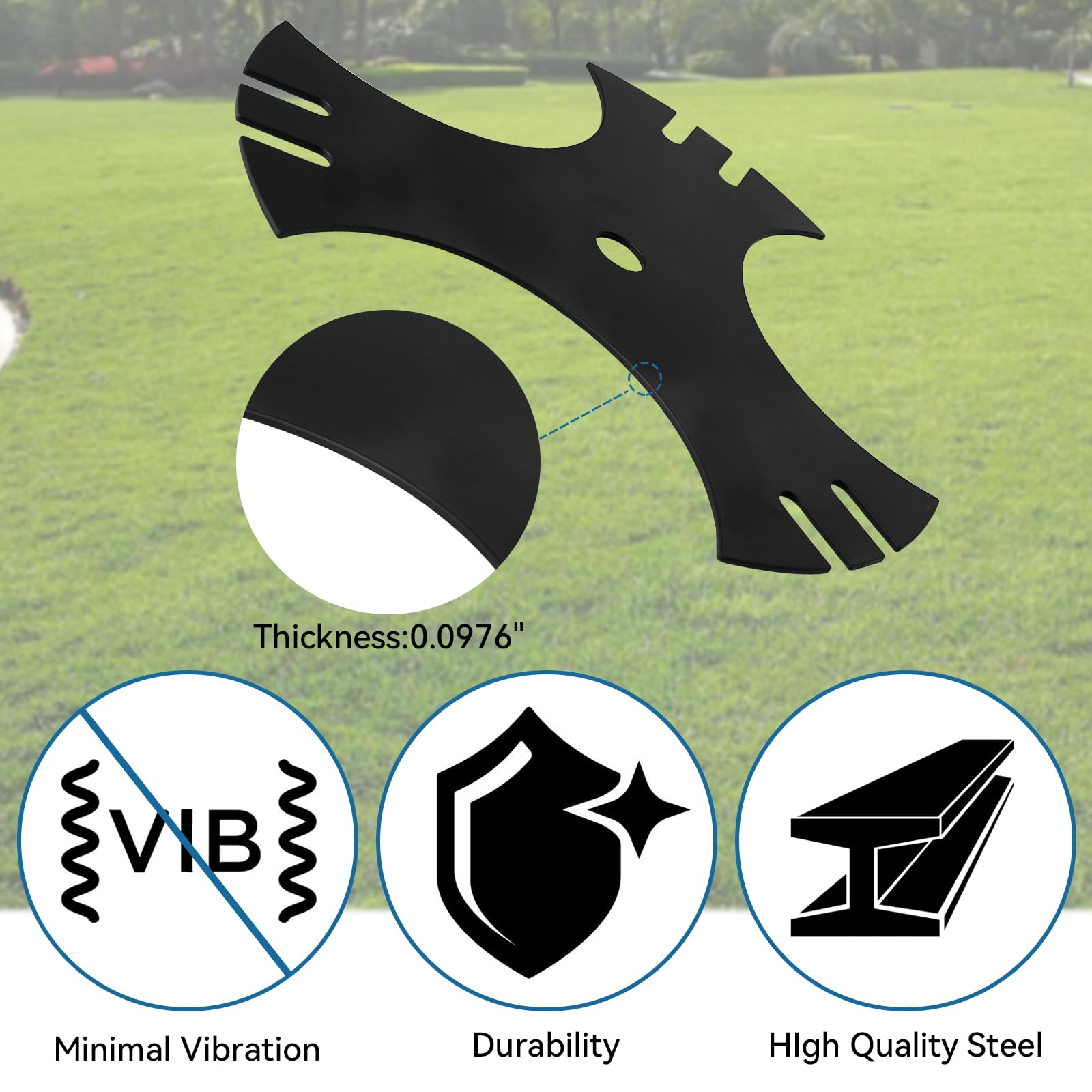 Bularie Edger Blade 781-0748 781-0748-0637 for Craftsman Troy-Bilt MTD Lawn Edger - 3-Side 9" Tri-Star Trencher Blade for B&S Sears McLane Gas Edger, Replace 40-009 490-105-M017 981-0748 - 2 Pack