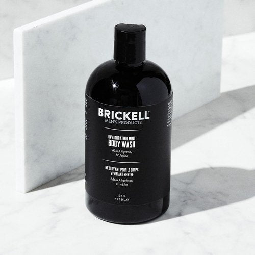 Brickell Men's Invigorating Mint Body Wash - Natural Deep Cleaning Shower Gel with Aloe & Jojoba, 16 Oz