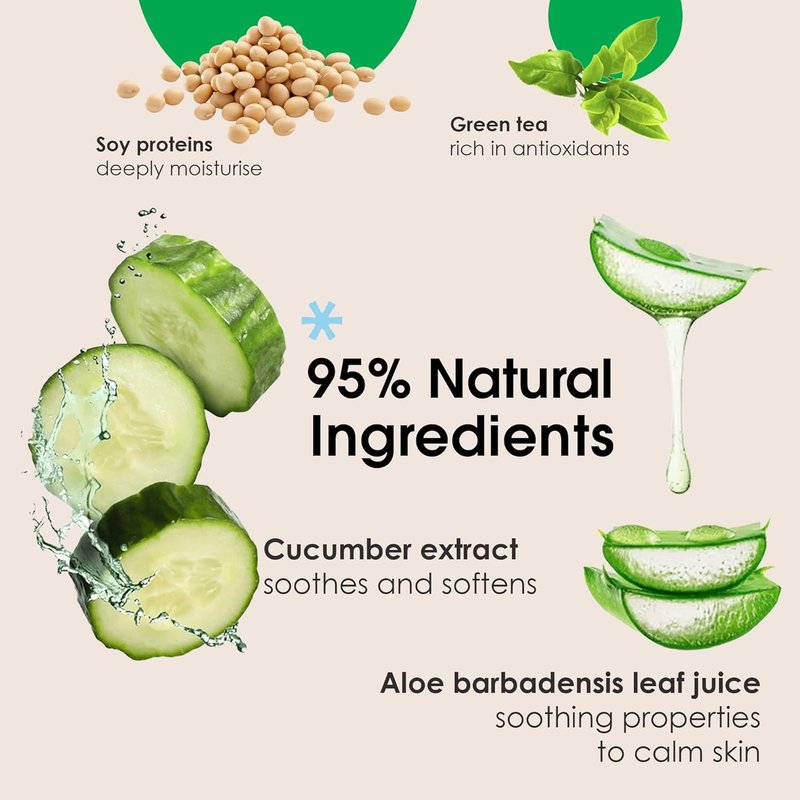 Yes To Cucumbers Daily Gentle Milk Cleanser - Soothing Face Wash with Cucumber Extract & Green Tea | 6 Fl Oz
