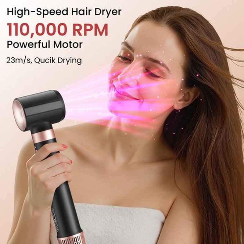 Dual Voltage 3 in 1 Hot Hair Styler – High-Speed Hair Dryer with Air Styler with Long Barrel Air Styler, European Hair Tools Styling, Fast Drying and Quick Styling, Travel Case,Gifts for Women