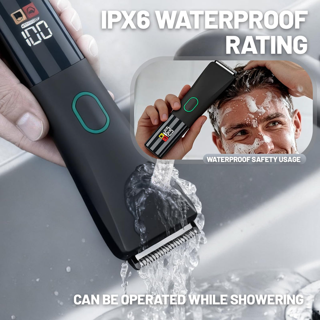 Nizzarra Hair and Beard Trimmer, 5 in 1 Men's Grooming Kit, Electric Hair Clipper Body Shaver for Ear, Nose, Face, Groin with 5 Guards Combs & Charging Stand