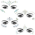 Yuanchu 4 Sets Face Gems for Women, Self-Adhesive Glitter Freckles Face Jewels Temporary Tattoo Eye Face Gems Stickers on Rave Festival Party Gift Mermaid Rainbow Face Gem Halloween Makeup Dress-up