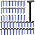 CACASO 50 Pcs Disposable Razors,Twin Blade Razors with Clear Safety Cap,Disposable Razors Individually Wrapped Bulk,Stainless Steel Blade Shaving Razors Bulk for Men &Women Bathing Hotel Travel