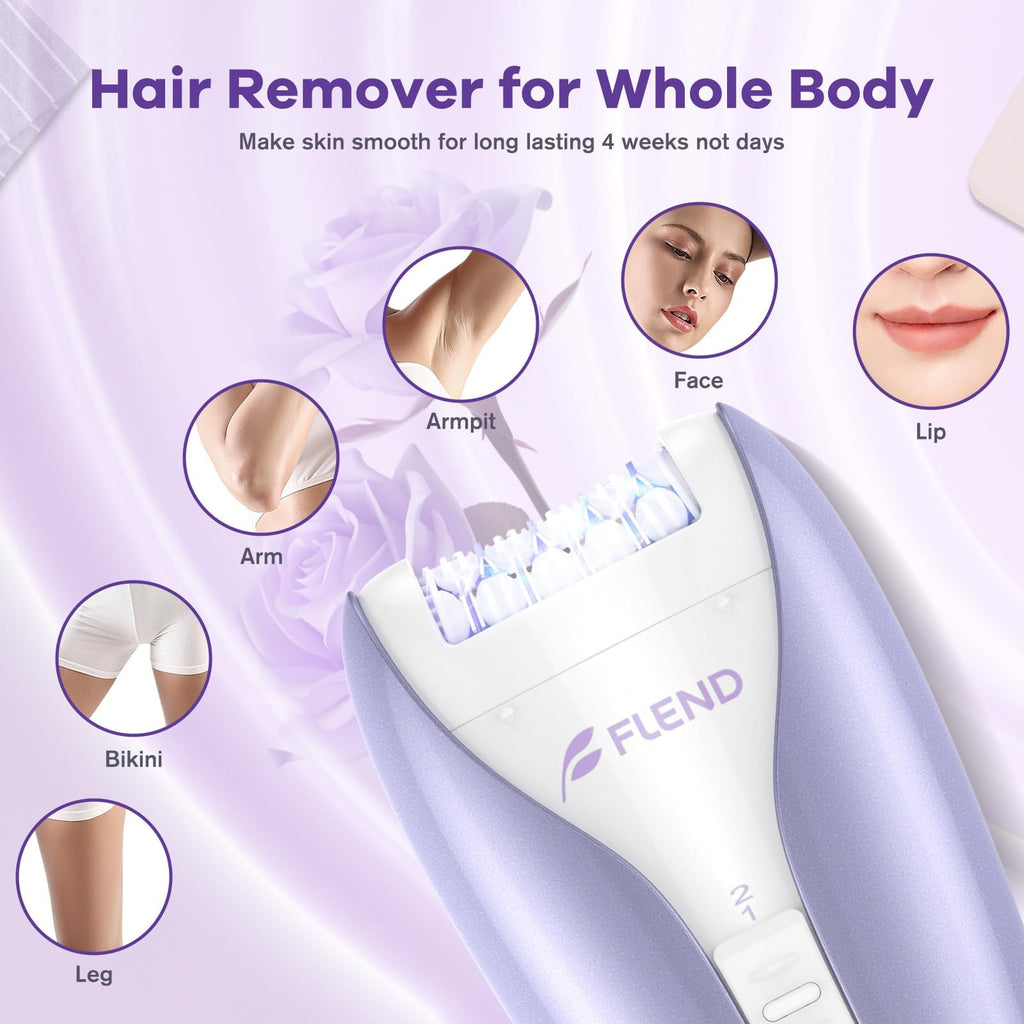 Cordless Epilators,Silent Facial Hair Removal Device, Smooth Glide Tech 2 Speeds & 36 Tweezers Gentle Efficient Hair Removal for Face Legs Arms Armpit Bikini