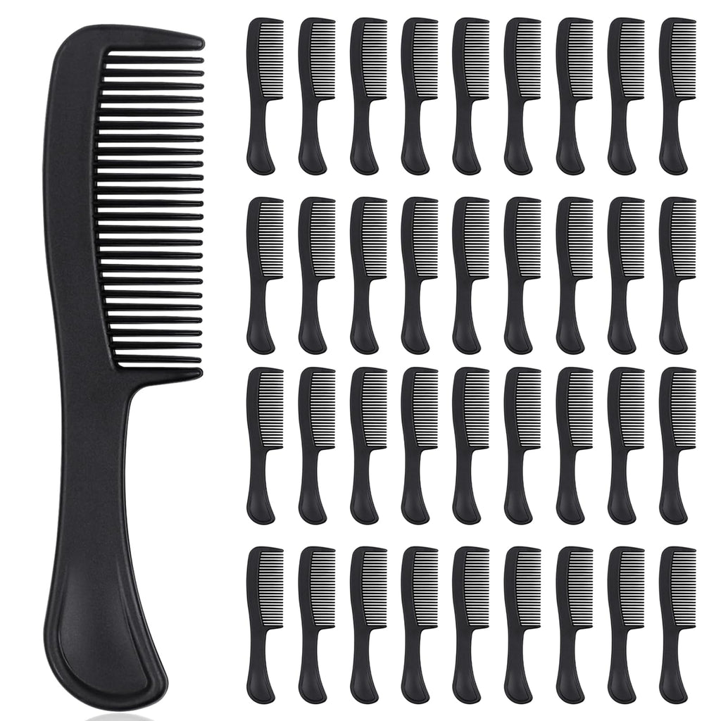 Black Combs in Bulk Individually Wrapped Disposable Comb Plastic Pocket Size Women Men Hair Combs for Home Homeless Hotel Shelter Charity Church Travel Nursing Hair Accessories 5.9 Inch (60 Pack)