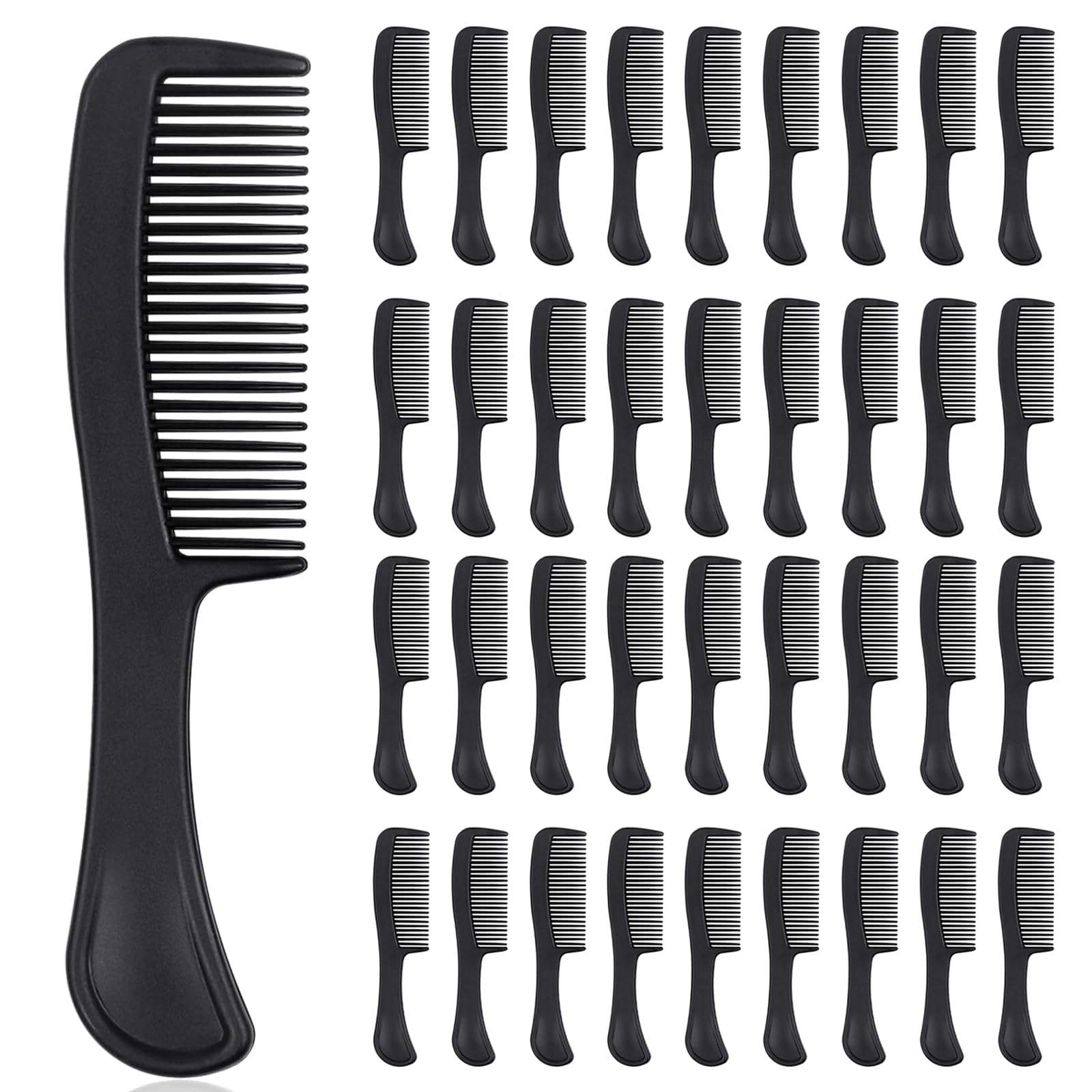 Black Combs in Bulk Individually Wrapped Disposable Comb Plastic Pocket Size Women Men Hair Combs for Home Homeless Hotel Shelter Charity Church Travel Nursing Hair Accessories 5.9 Inch (60 Pack)