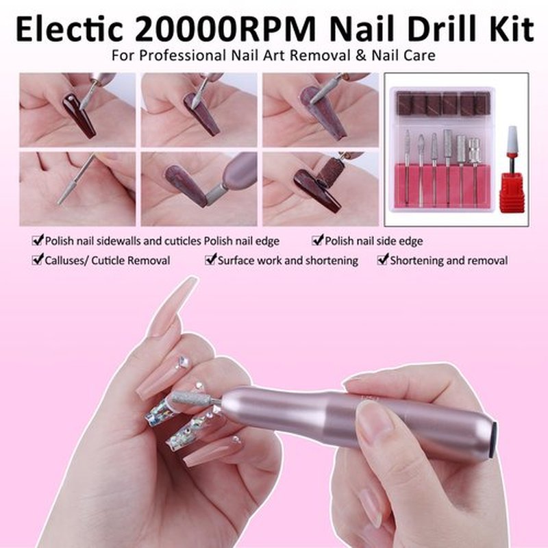 Acrylic Nail Kit with Drill: 20g Clear White Pink Acrylic Powder and Liquid Beginners Set - Professional Brushes Nail Tips Nail Supplies - Full Tools Extensions Starter for Women Home & Salon