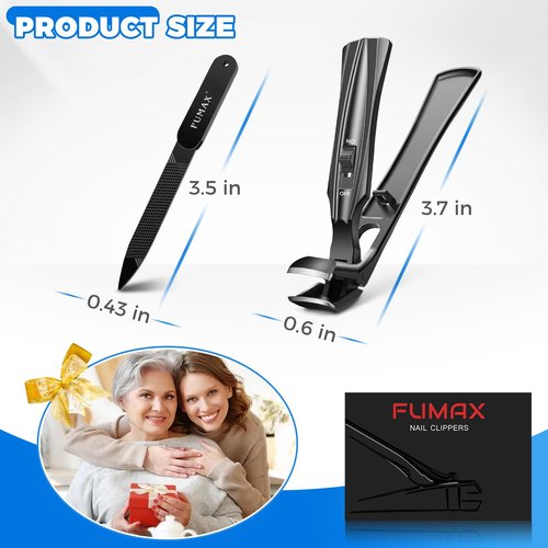 Toenail Clippers for Thick Toenails for Seniors with Wide Opening & Long Handle, Large Angled Toe Nail Clippers for Thick Nails with Catcher, Heavy Duty Nail Cutter Gifts for Men Women Adults
