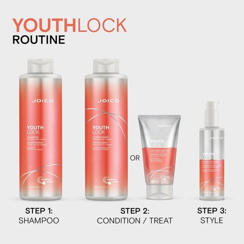 Joico YouthLock Shampoo - Collagen-Infused Formula for Youthful Body & Bounce | Reduce Breakage & Frizz