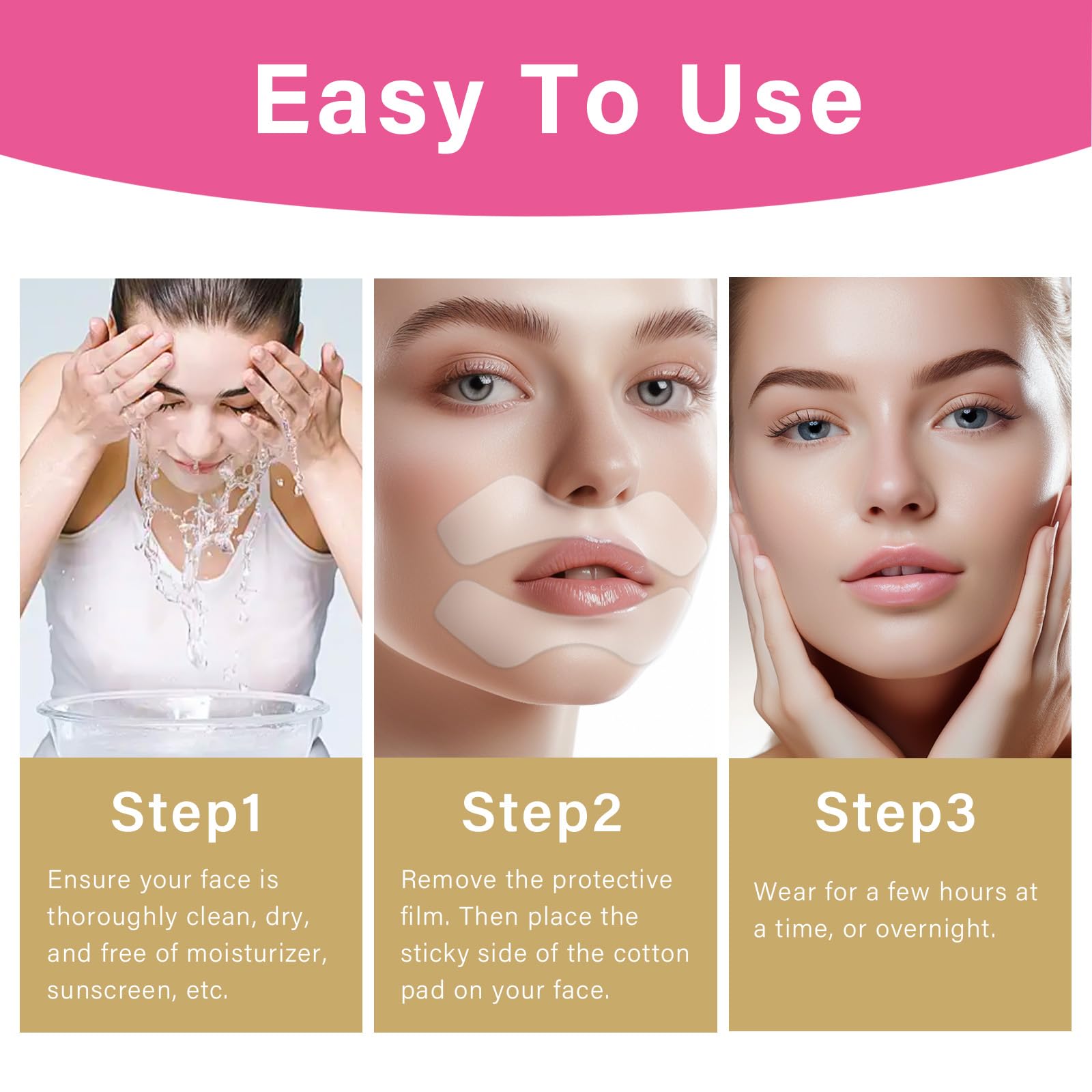 UQWUQW Anti Wrinkle Patches for Lip - Overnight Smoothing Wrinkles - Anti-Wrinkle Silicone Facial Patches, Fine Lines Wrinkle Patches for Smile Line & Lip Area,6Pcs
