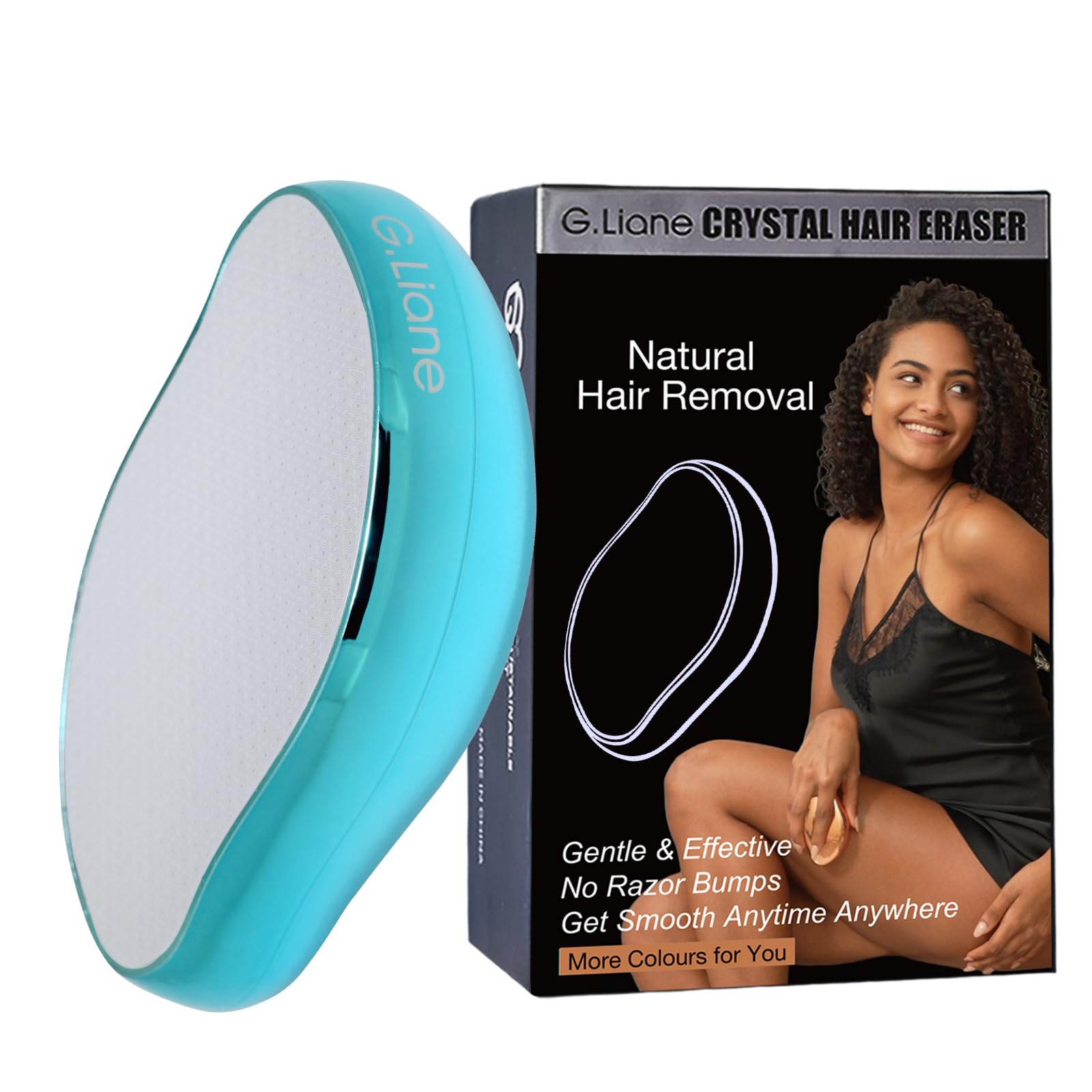 G.Liane Crystal Hair Removal,Upgraded Painless Crystal Hair Remover,Nano Glass Hair Eraser Device and Skin Exfoliation,Epilator for Women and Men(Aqua)