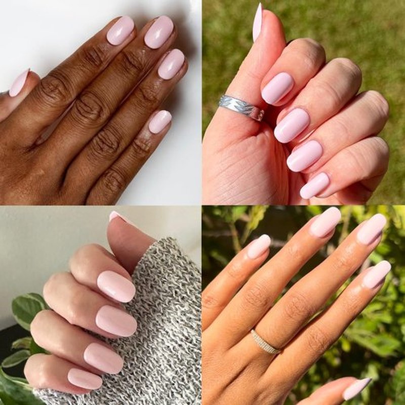 Olive & June Press-On Nails - Classic Super Stick | No Glue Needed | 32 Tabs in 16 Sizes | Non-Toxic, 7-Day Wear | Gelato Pink Spring Patterns