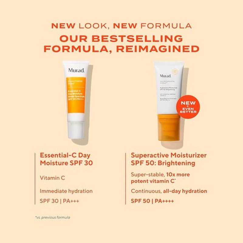 Murad Superactive Brightening Moisturizer SPF 50 | Hydrating Vitamin C Facial Sunscreen with Lipid-Boosting Technology