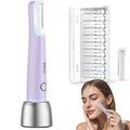 Dermaplane Razor for Women Face, WLU Rechargeable Face Dermaplaning Tool – Peach Fuzz, Facial Hair & Exfoliation Removal, Sonic Technology with LED Light, 3 Speeds & 10 Blades (Purple)