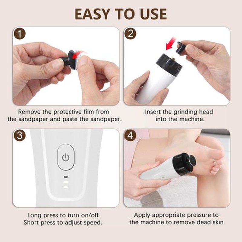 Rechargeable Callus Remover for Feet High Speed, Powerful Electric Foot Sander Heel Grinder Pedicure Tools for Feet Women Men Dead Dry Hard Skin Calluses