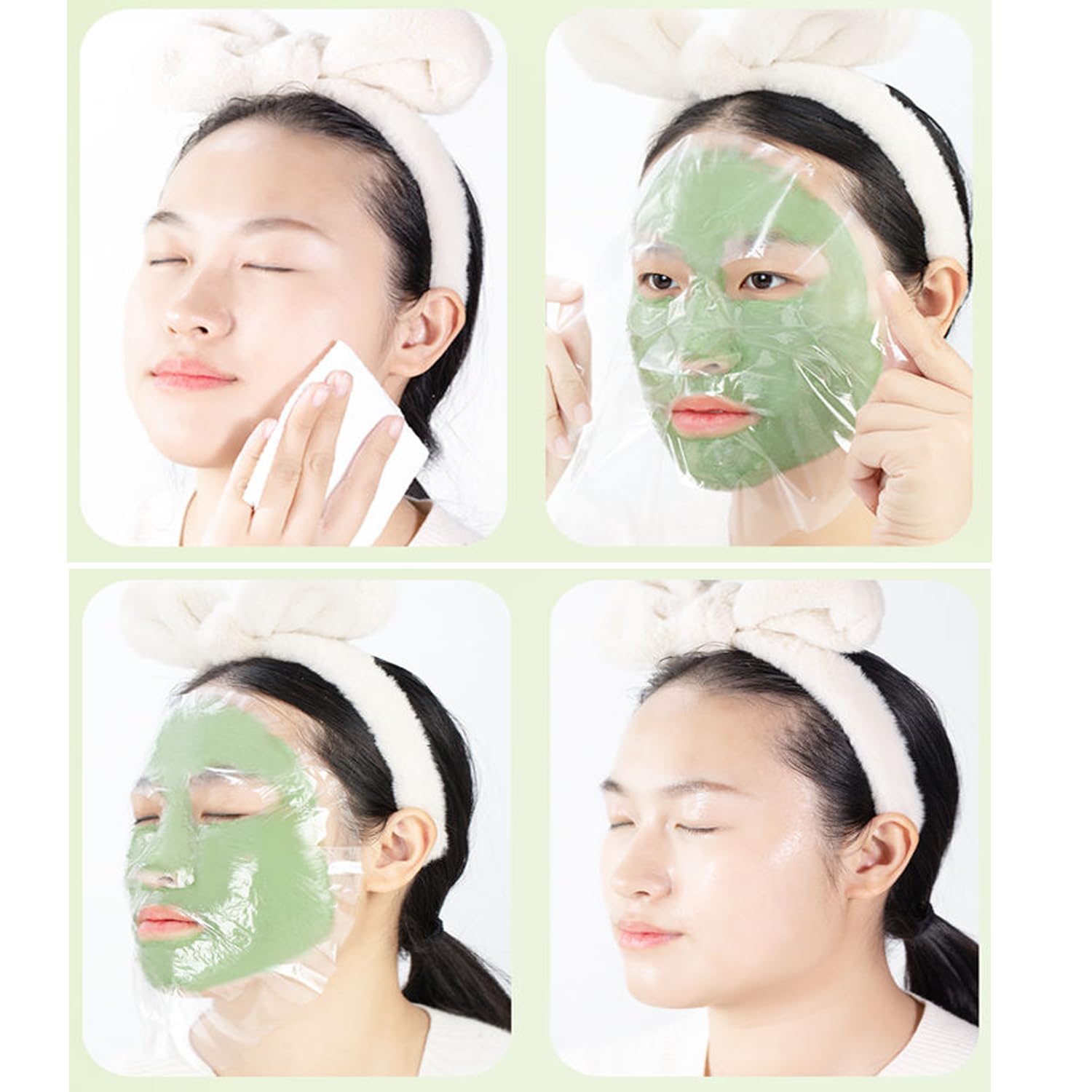 UtySty 400 Pack Plastic Facial Mask Disposable Sheet Mask Wrap Face Moisturizer Mask DIY Forehead Wrinkle Patches for Clay Face Creams Mud Mask Collagen Moisturizing Cream Night Lotion Absorbing