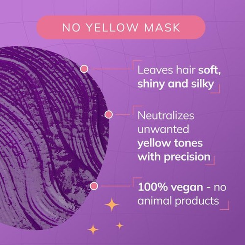Fanola No Yellow Purple Hair Mask - Deep Conditioning for Blonde & Grey Hair - Intense Violet Pigment (33.8 Fl Oz)