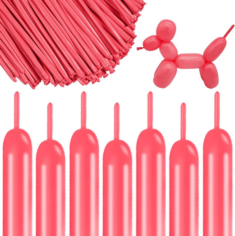 260 Pack Thickened Pastel Red Twisting Balloons | Ideal for Animal Models, Weddings & Parties
