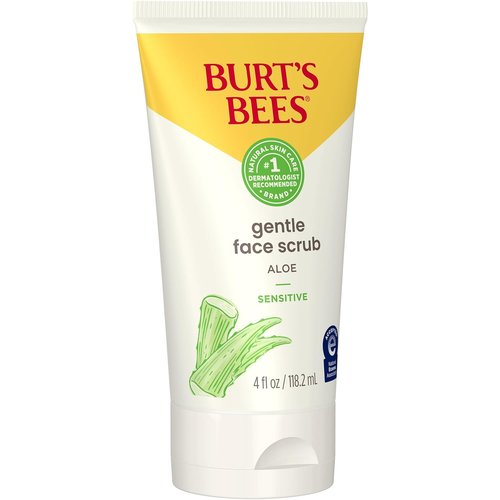 Burt's Bees Gentle Face Scrub - Aloe Formula for Sensitive Skin | 98.9% Natural, 4 Fl Oz, Pack of 3