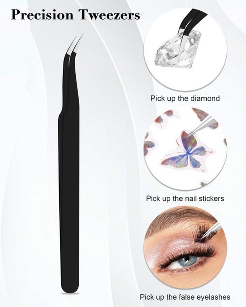 Rhinestone Picker Tool, 2 Rhinestone Tool Dual-Ended Wax Pen with 4PCS Replaceable Wax Tips and 1 Tweezers for DIY Nail Art Tool (Pink & White)