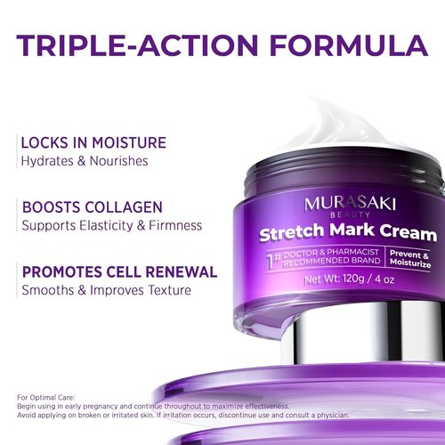 Skiennix Stretch Mark Cream - Nourishing Maternity Formula for Prevention & Elasticity | 4 oz (120g)