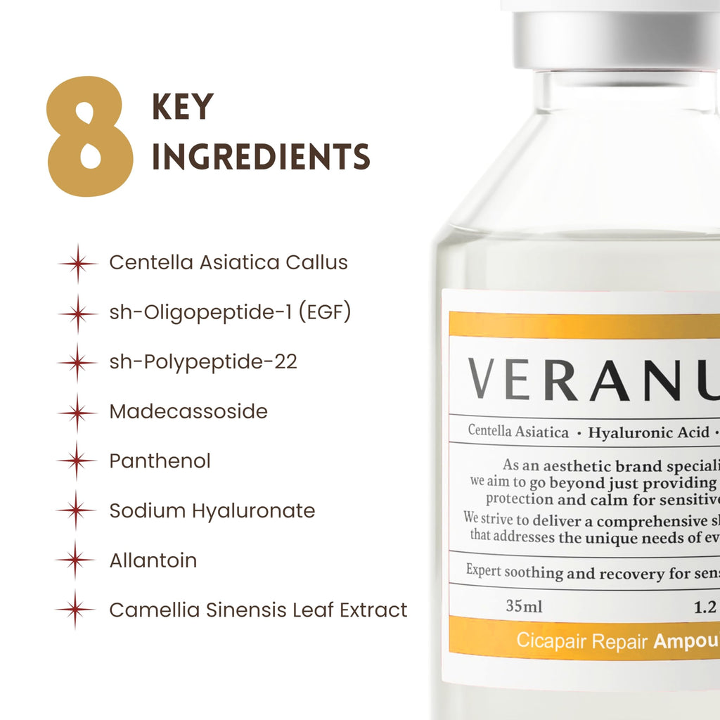 Veranum 5-Peptide Repair Serum – Korean Anti-Aging Peptide Ampoule with Centella EV | Collagen & Elasticity Support (1.2 fl oz / 35 mL)
