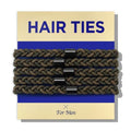 HAVHAF Braided Mens Hair Ties For Men 5 pcs(XL) - For Buns Curly Thick Dense Hair Elastic Hair Ties For Guys | No damage Crease Breakage Man Bun Hair Tie Men with Long Hair | Perfect hairtie(Camo)