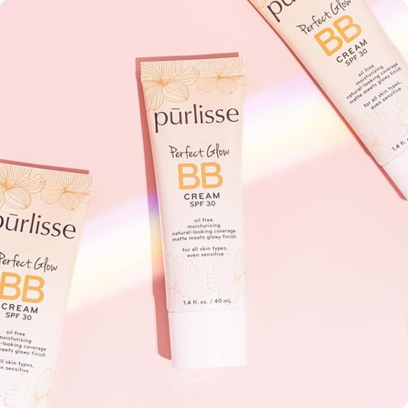 Pūrlisse Perfect Glow BB Cream with SPF 30 - Matte & Dewy Finish - Enriched with Goji & Hawthorn Berry - Fair (1.4 oz)